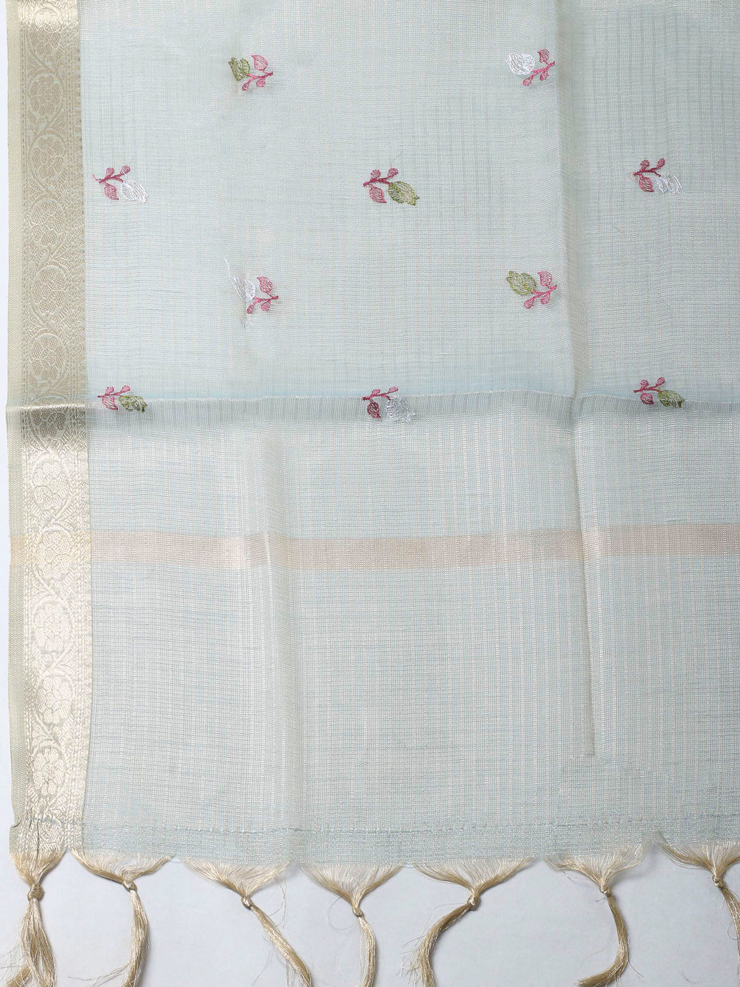 Grey Woven Design Cotton Blend Unstitched Dress Material