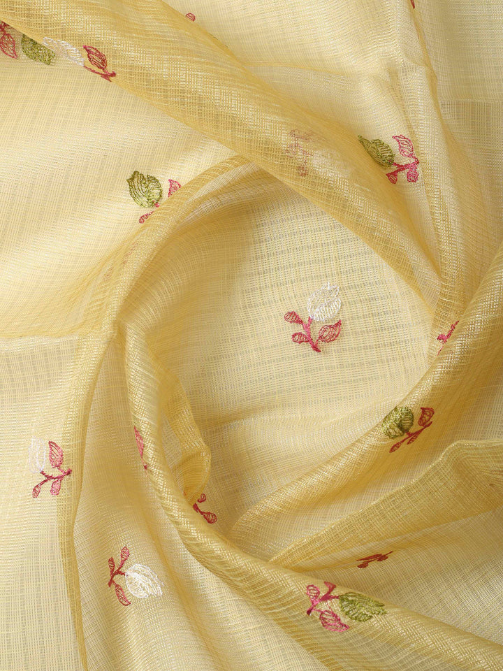 Mustard Woven Design Cotton Blend Unstitched Dress Material