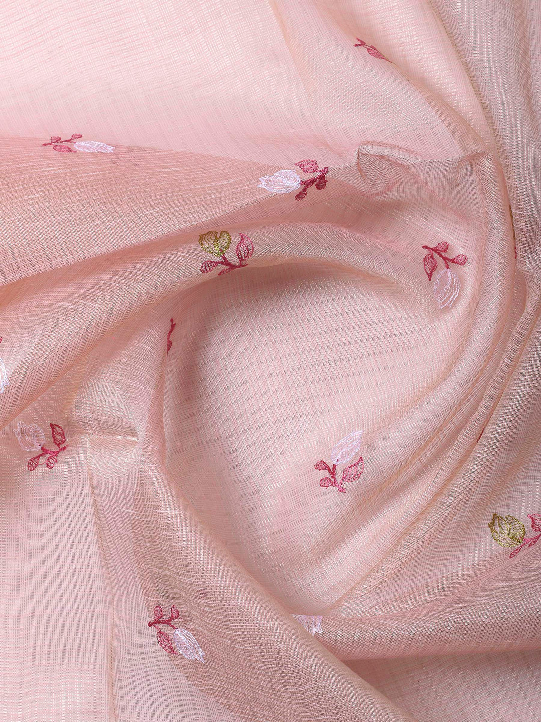 Pink Woven Design Cotton Blend Unstitched Dress Material