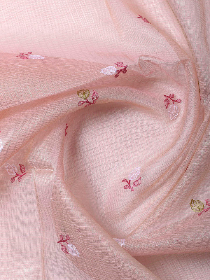 Pink Woven Design Cotton Blend Unstitched Dress Material