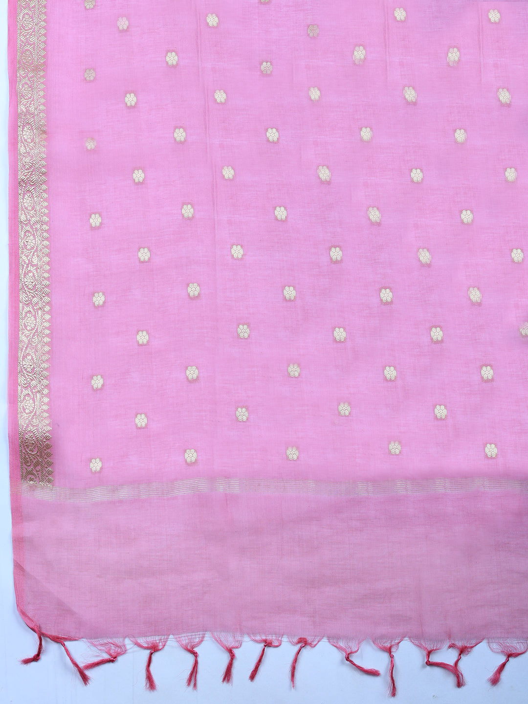Lavender Embroidered Chanderi Unstitched Suit &amp; Pant With Chanderi Dupatta