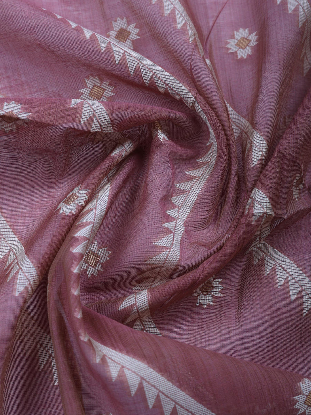 Lavender Embroidered Chanderi Unstitched Suit &amp; Pant With Chanderi Dupatta