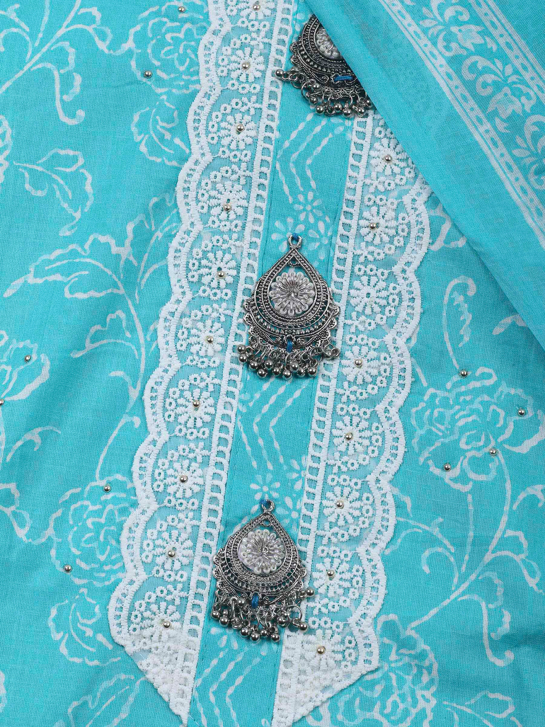 Firozee Printed Cotton Blend Unstitched Dress Material