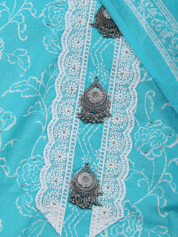 Firozee Printed Cotton Blend Unstitched Dress Material