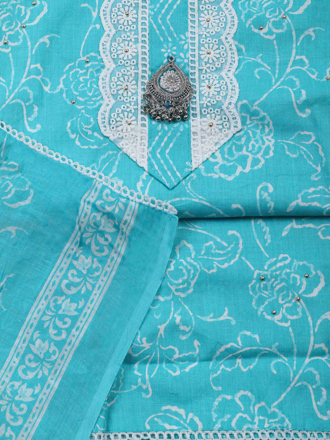 Firozee Printed Cotton Blend Unstitched Dress Material