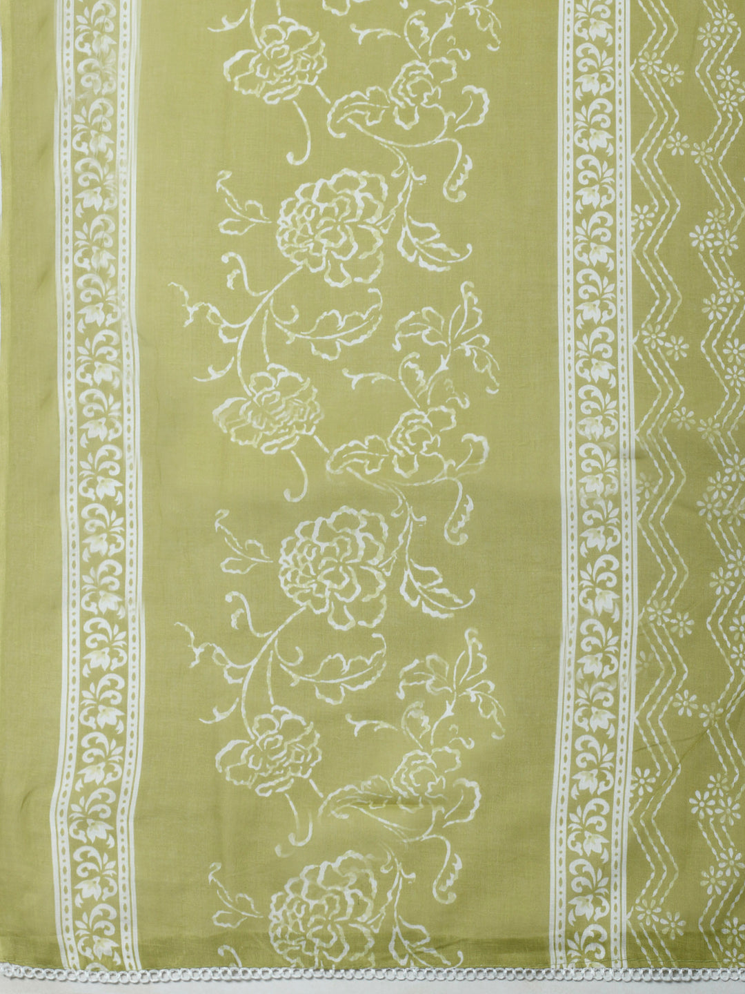 Mehndi Printed Cotton Blend Unstitched Dress Material