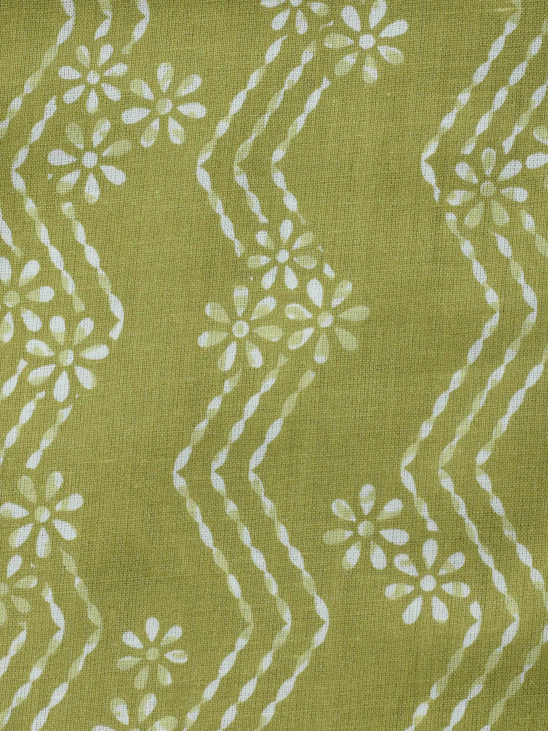Mehndi Printed Cotton Blend Unstitched Dress Material