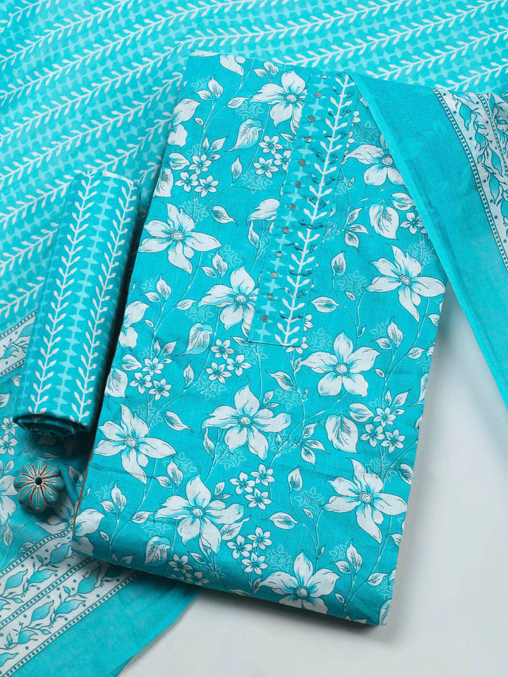 Firozee Printed Cotton Blend Unstitched Dress Material
