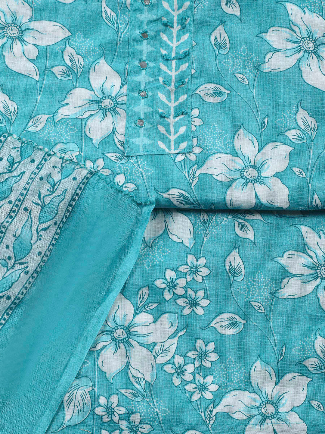 Firozee Printed Cotton Blend Unstitched Dress Material