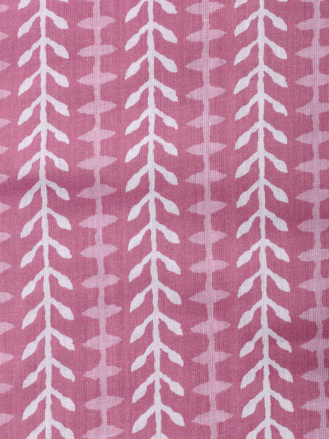 Pink Printed Cotton Blend Unstitched Dress Material