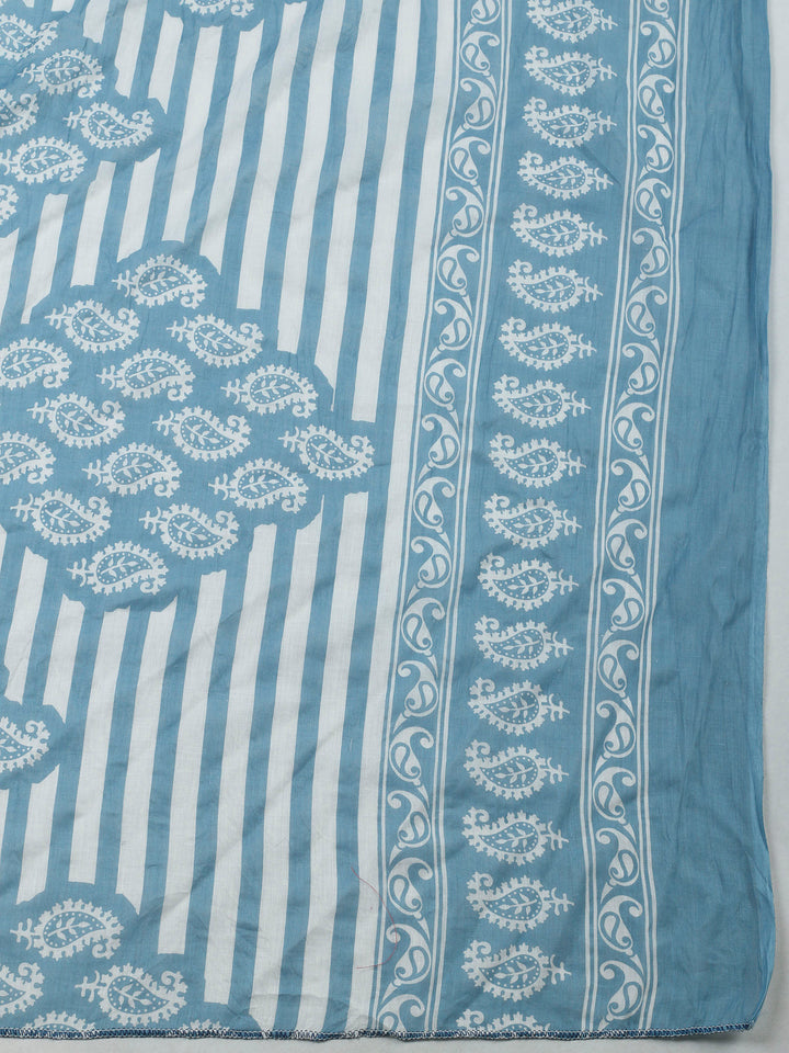 Grey Lt Printed Cotton Blend Unstitched Dress Material