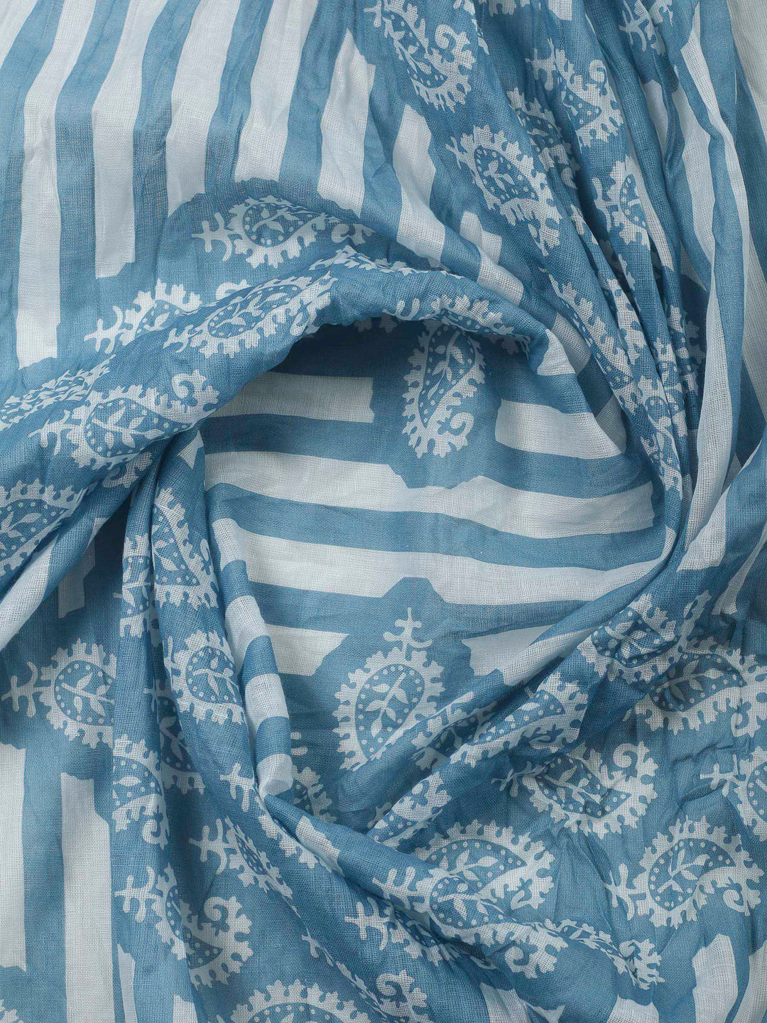 Grey Lt Printed Cotton Blend Unstitched Dress Material