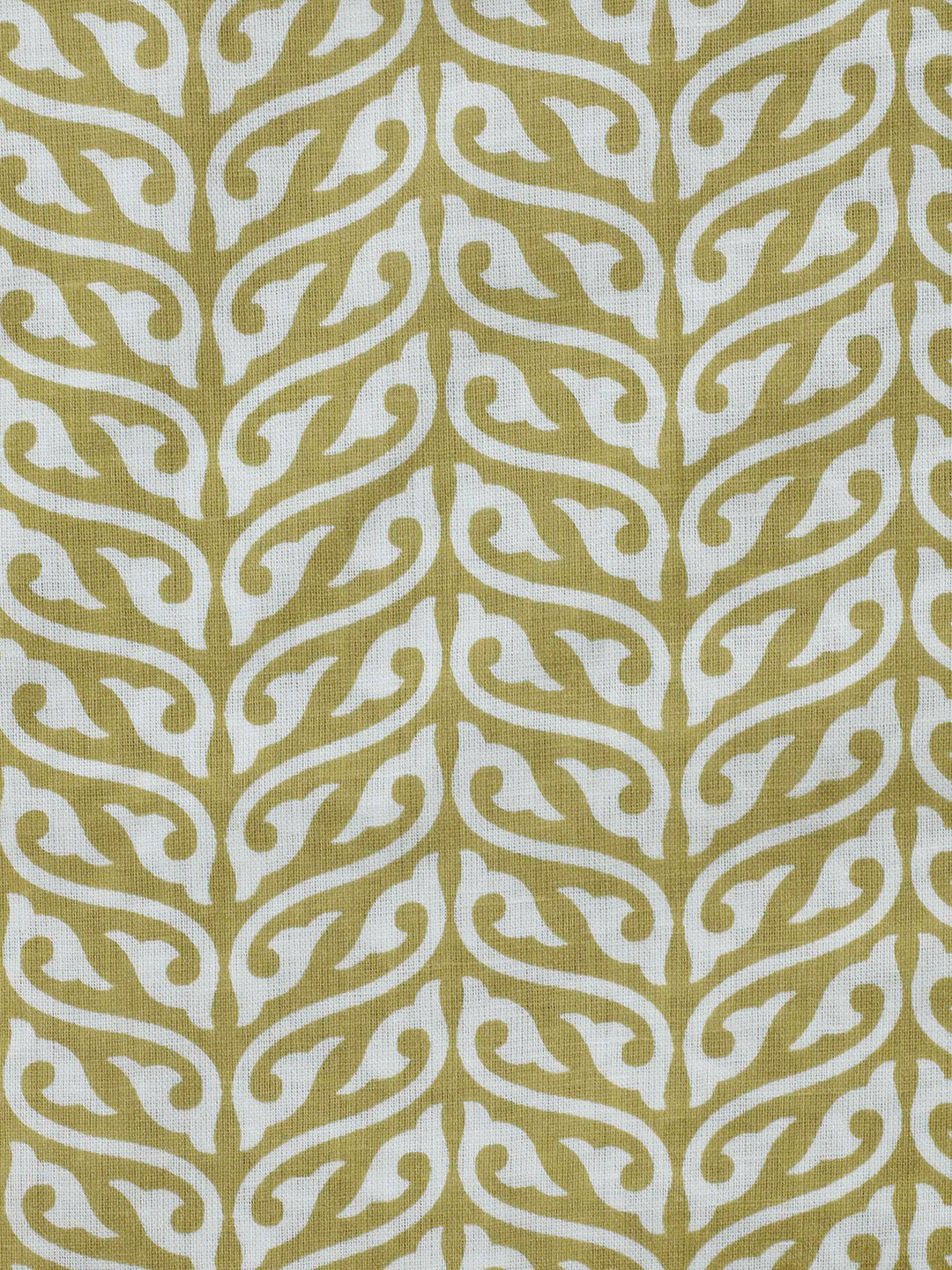 Olive Green Printed Cotton Blend Unstitched Dress Material