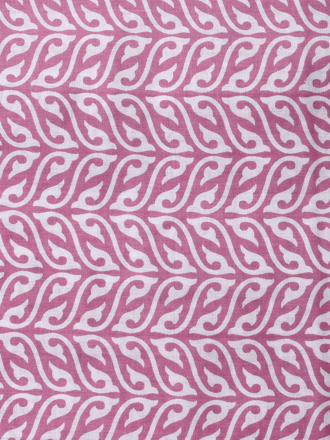 Onion Pink Printed Cotton Blend Unstitched Dress Material