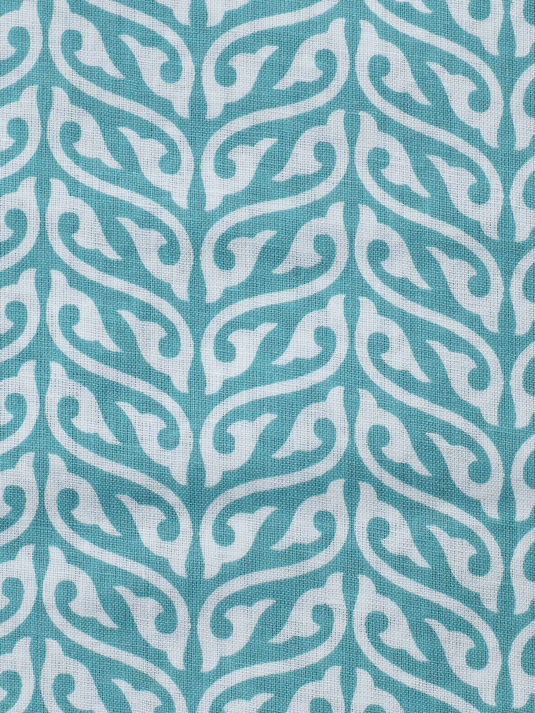 Sea Green Printed Cotton Blend Unstitched Dress Material