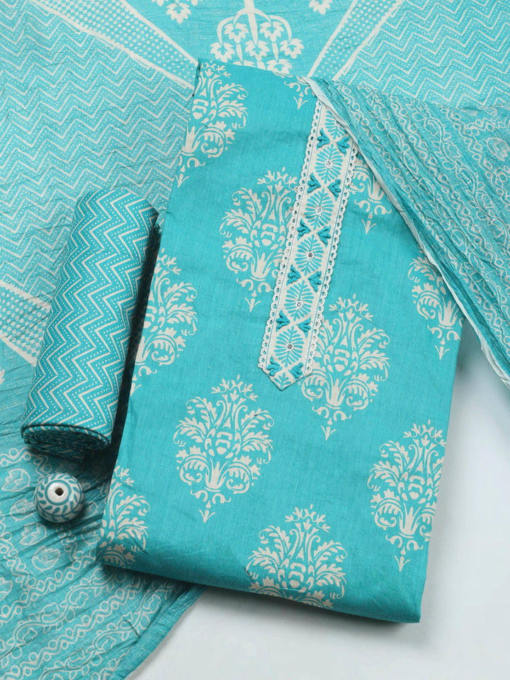 Firozee Printed Cotton Blend Unstitched Dress Material