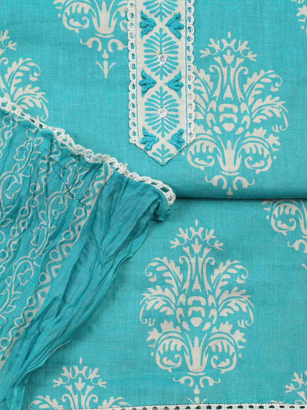 Firozee Printed Cotton Blend Unstitched Dress Material