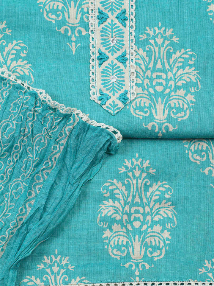 Firozee Printed Cotton Blend Unstitched Dress Material