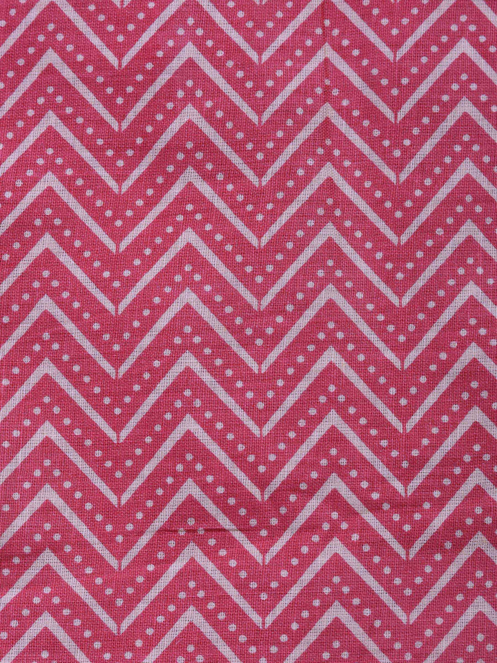 Onion Pink Printed Cotton Blend Unstitched Dress Material