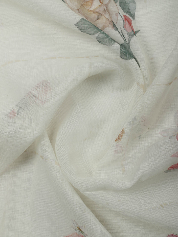 Sea Green Embroidery Linen Unstitched Dress Material