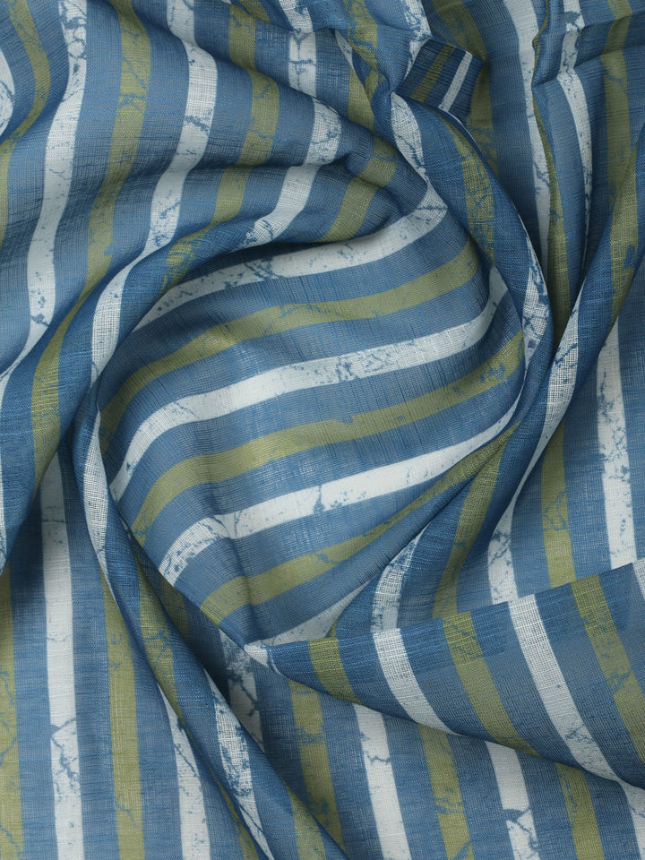 Blue  Cotton Unstitched Dress Material