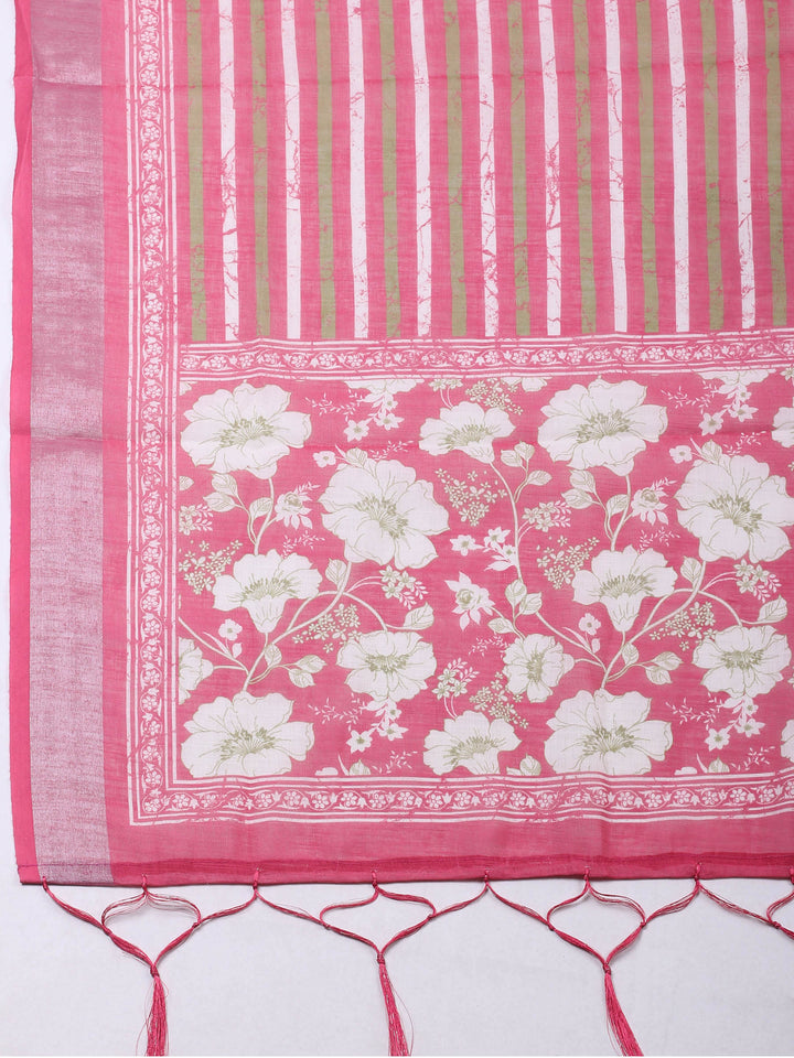 Coral Pink  Cotton Unstitched Dress Material