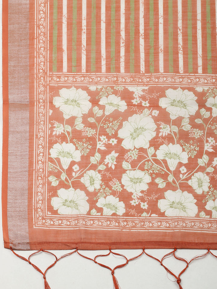 Rust  Cotton Unstitched Dress Material