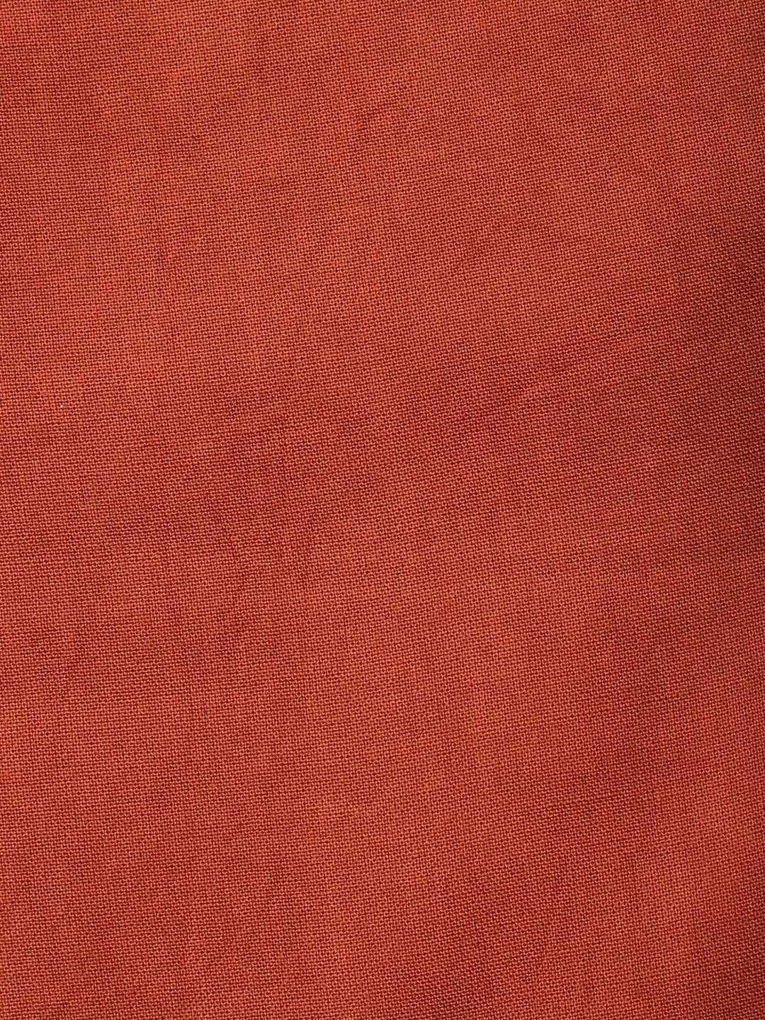 Rust  Cotton Unstitched Dress Material