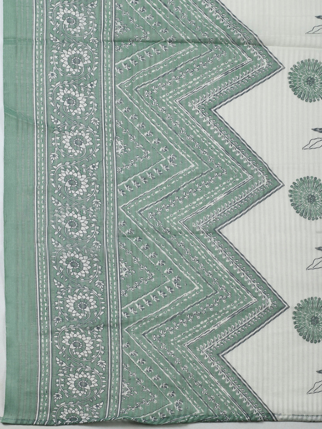 Green Embroidery Cotton Blend Unstitched Dress Material