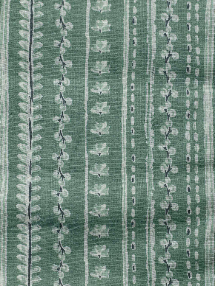 Green Embroidery Cotton Blend Unstitched Dress Material