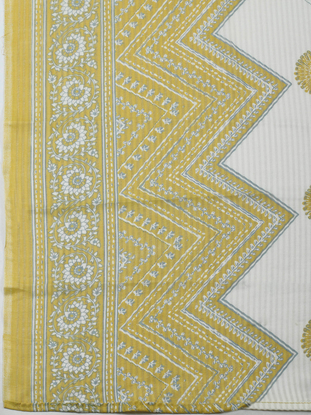 Mustard Embroidery Cotton Blend Unstitched Dress Material