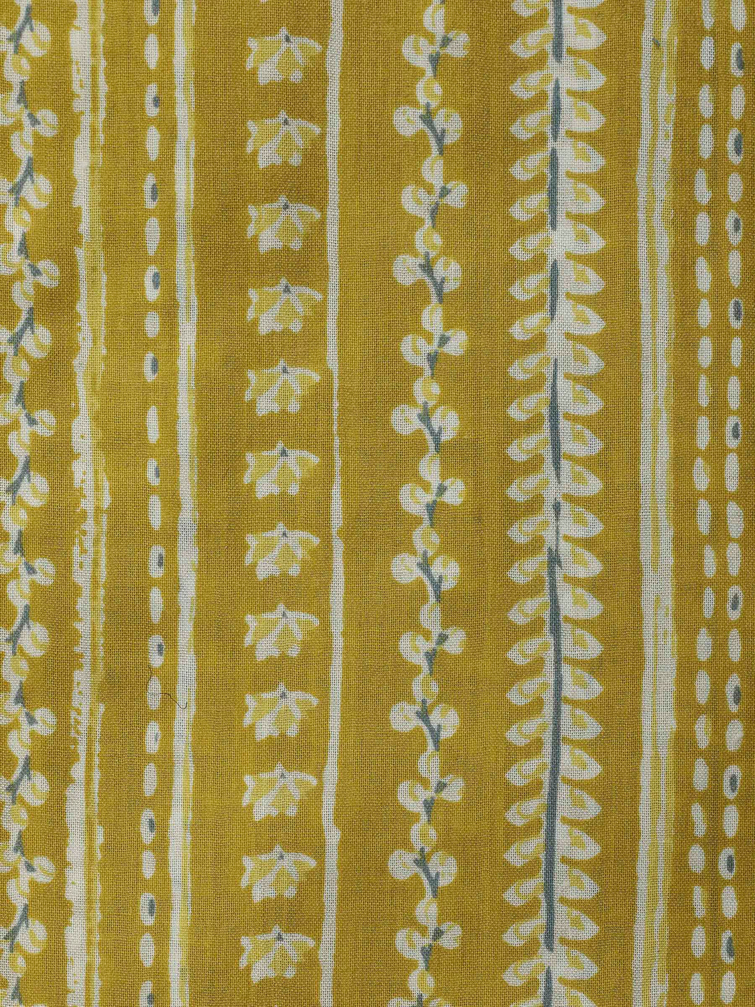 Mustard Embroidery Cotton Blend Unstitched Dress Material