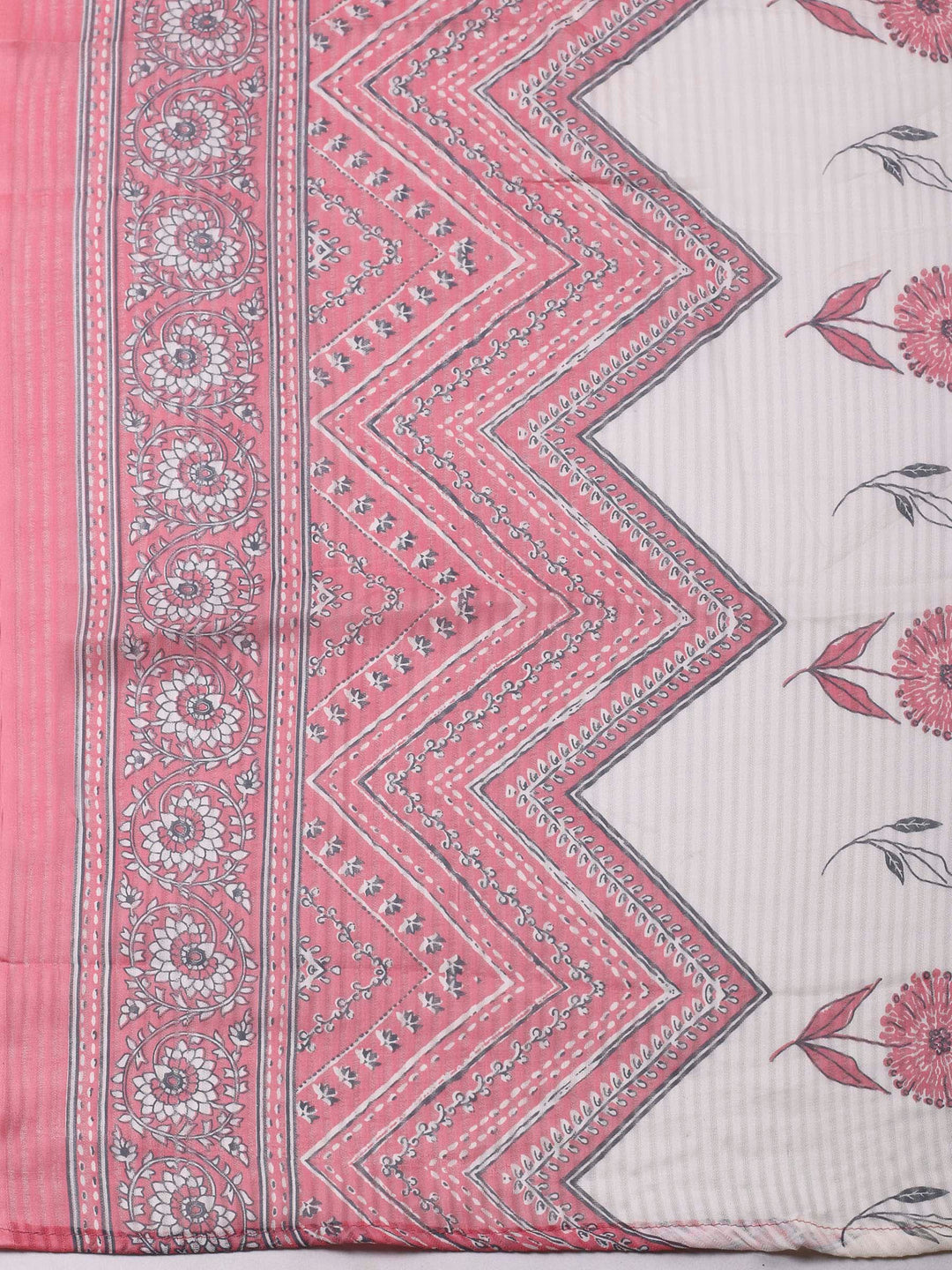 Pink Embroidery Cotton Blend Unstitched Dress Material