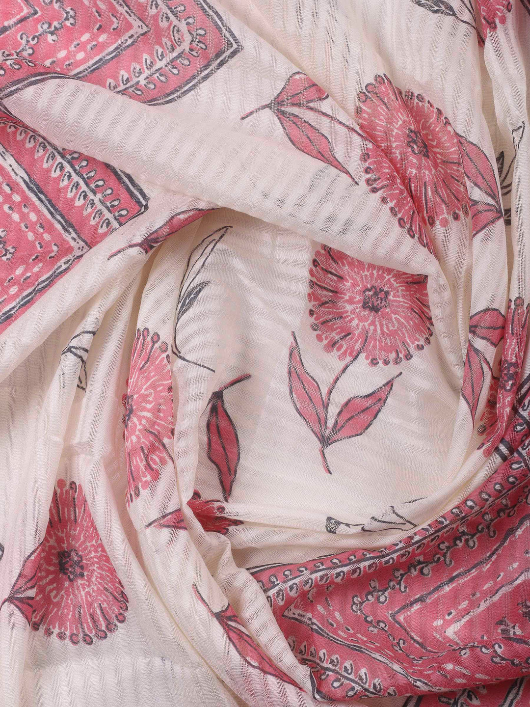 Pink Embroidery Cotton Blend Unstitched Dress Material