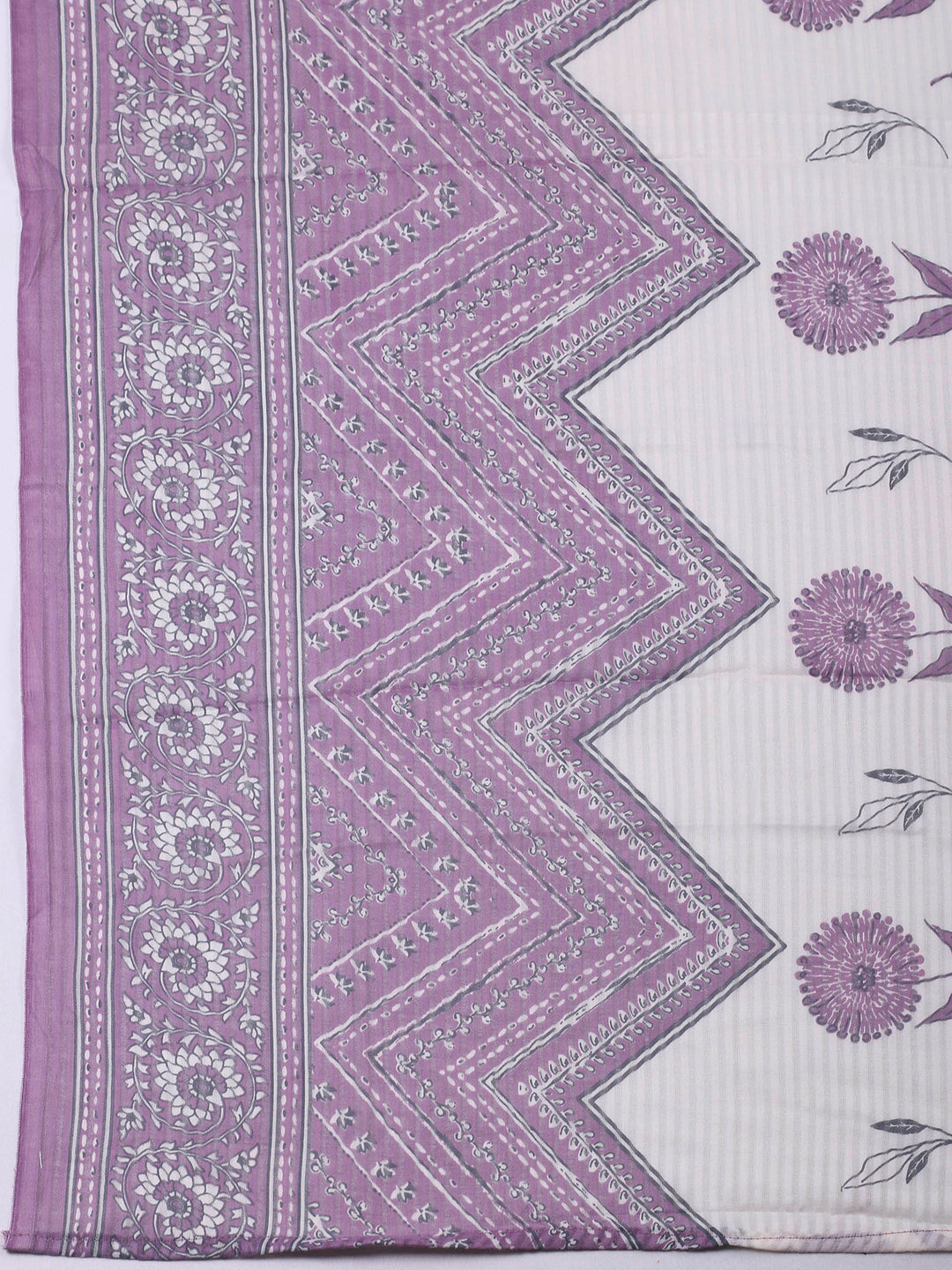 Purple Embroidery Cotton Blend Unstitched Dress Material