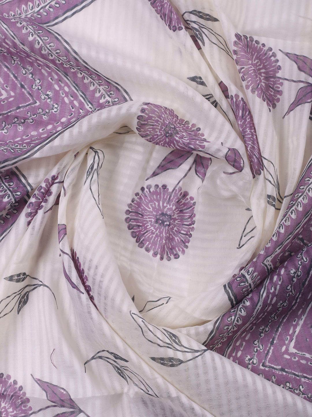 Purple Embroidery Cotton Blend Unstitched Dress Material