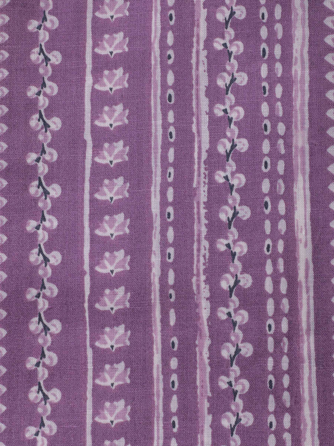 Purple Embroidery Cotton Blend Unstitched Dress Material