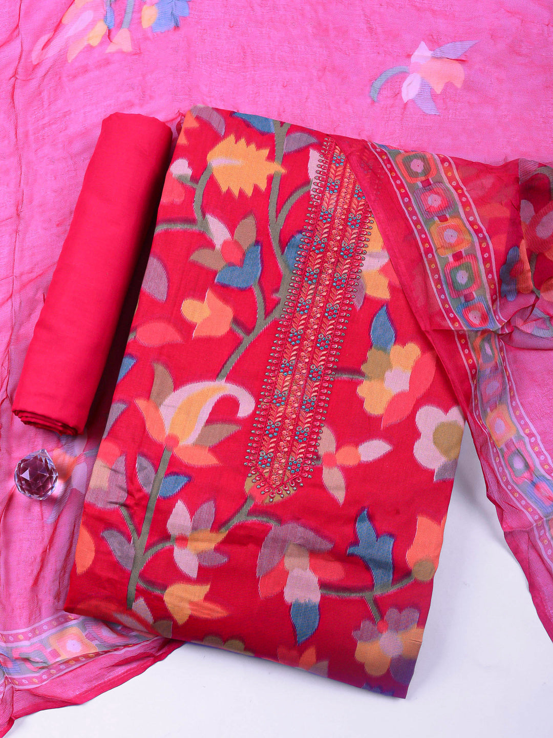 Rani Printed Cotton Blend Unstitched Dress Material