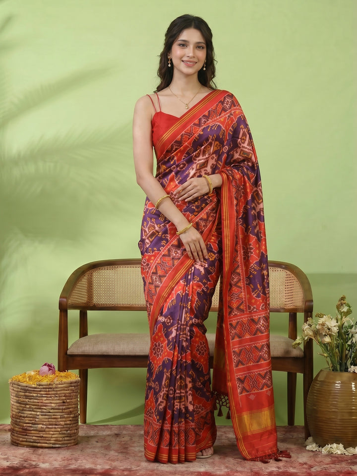 Patola Printed Art Silk Saree