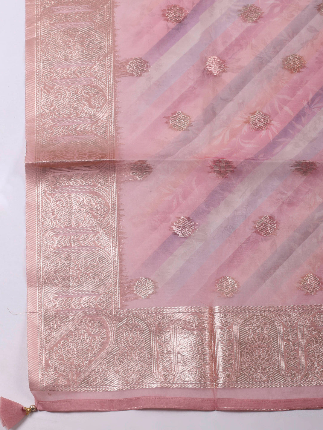 Dusty Pink Embroidery Chanderi Unstitched Dress Material
