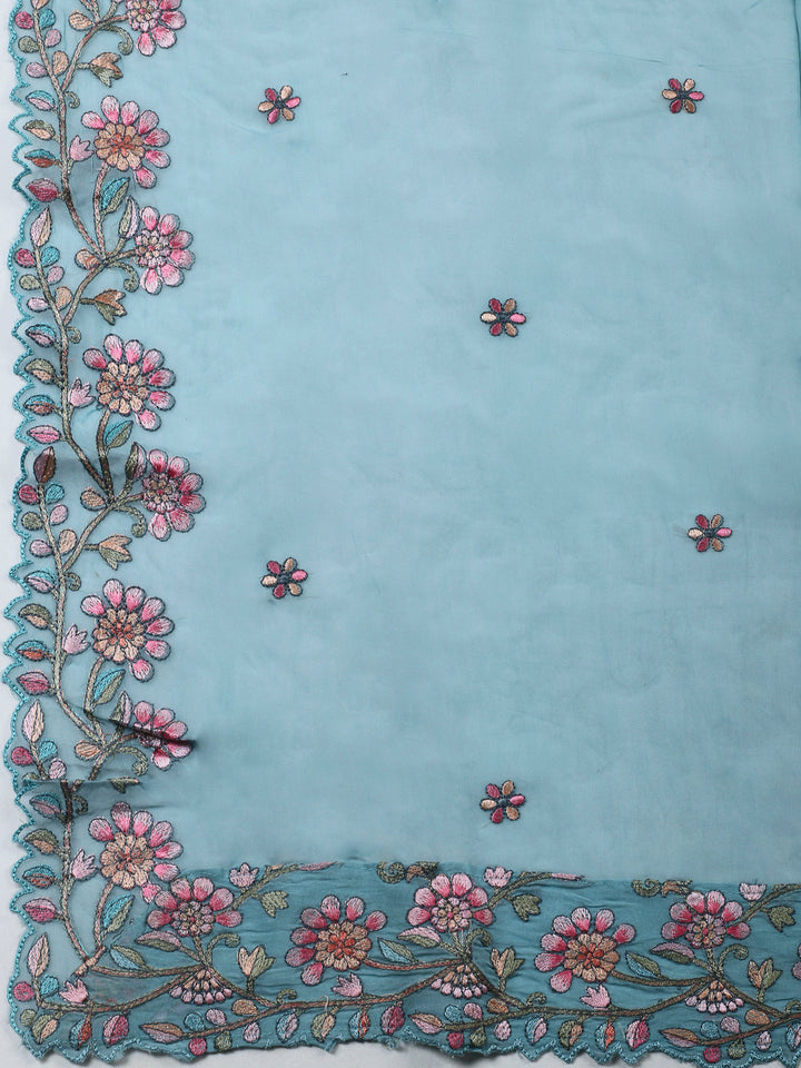 Firozee Embroidery Chanderi Unstitched Dress Material