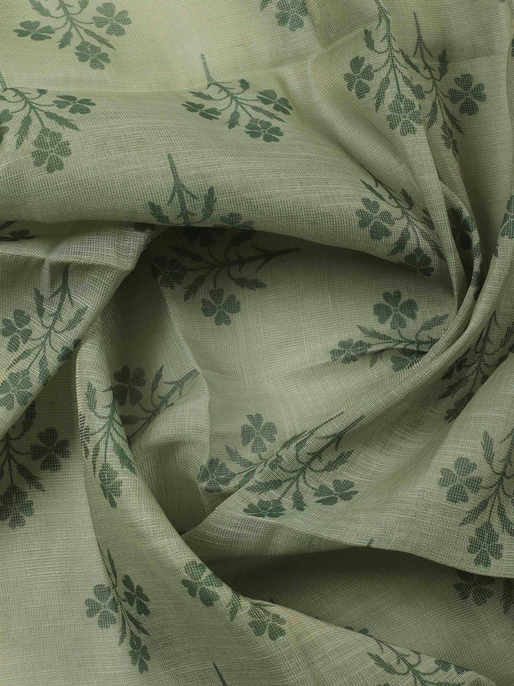 Aqua Green Embroidery Chanderi Unstitched Dress Material