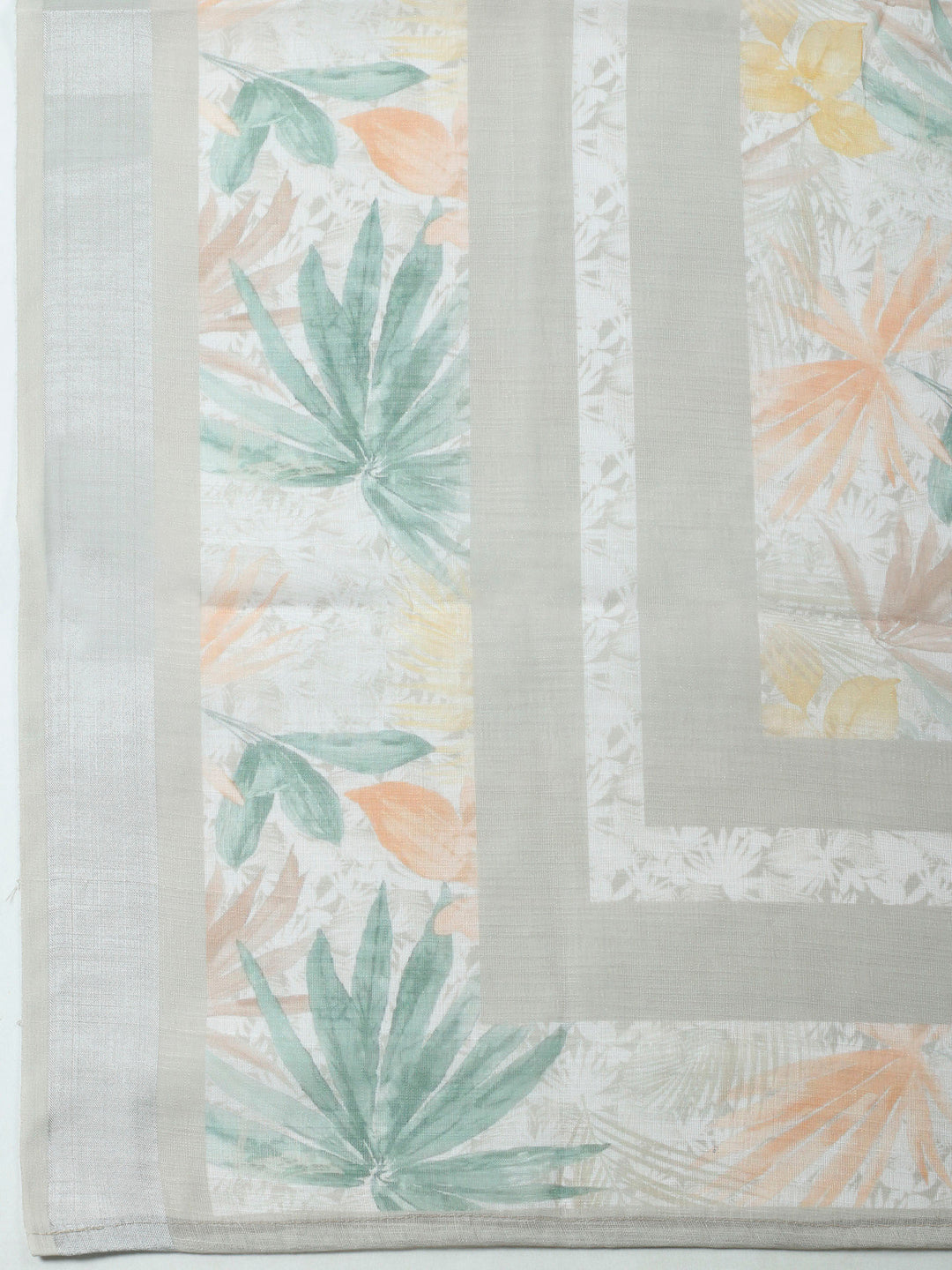 Beige Embroidery Cotton Blend Unstitched Dress Material