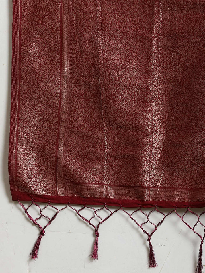 Polka Dot Woven Booti Crepe Saree (Copy)