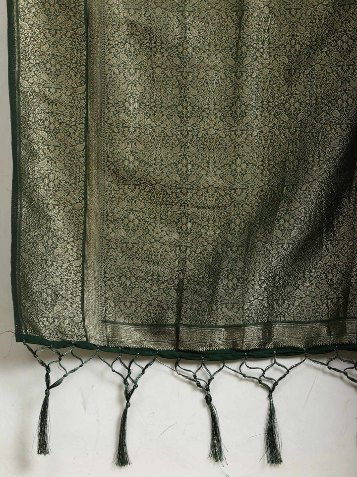 Polka Dot Woven Booti Crepe Saree