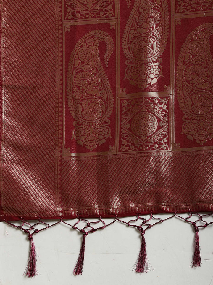Zari Booti Woven  Crepe Saree