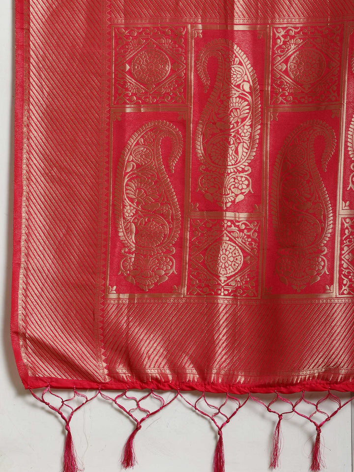 Zari Booti Woven  Crepe Saree