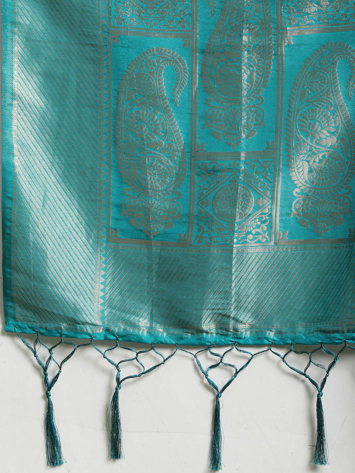 Zari Booti Woven  Crepe Saree