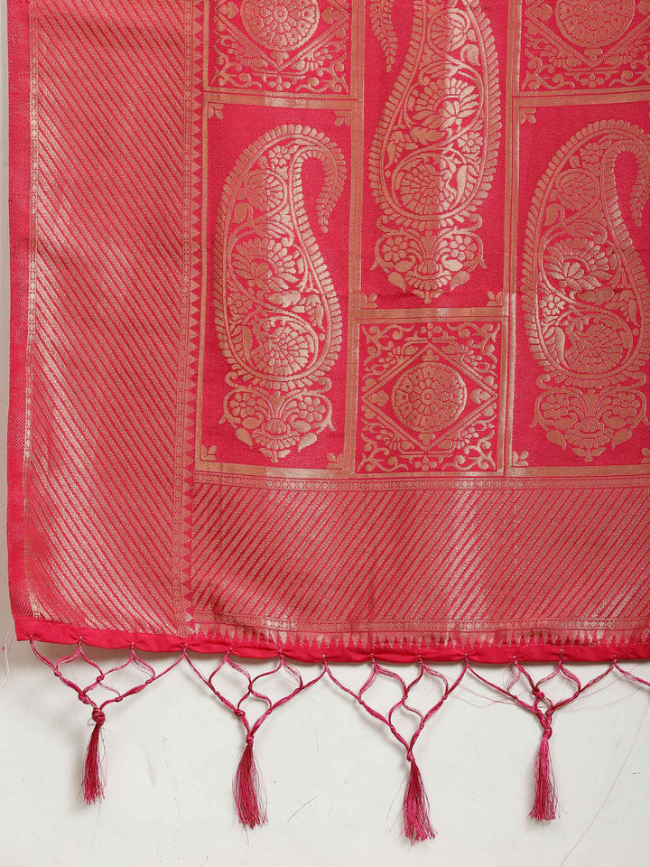 Zari Booti Woven  Crepe Saree