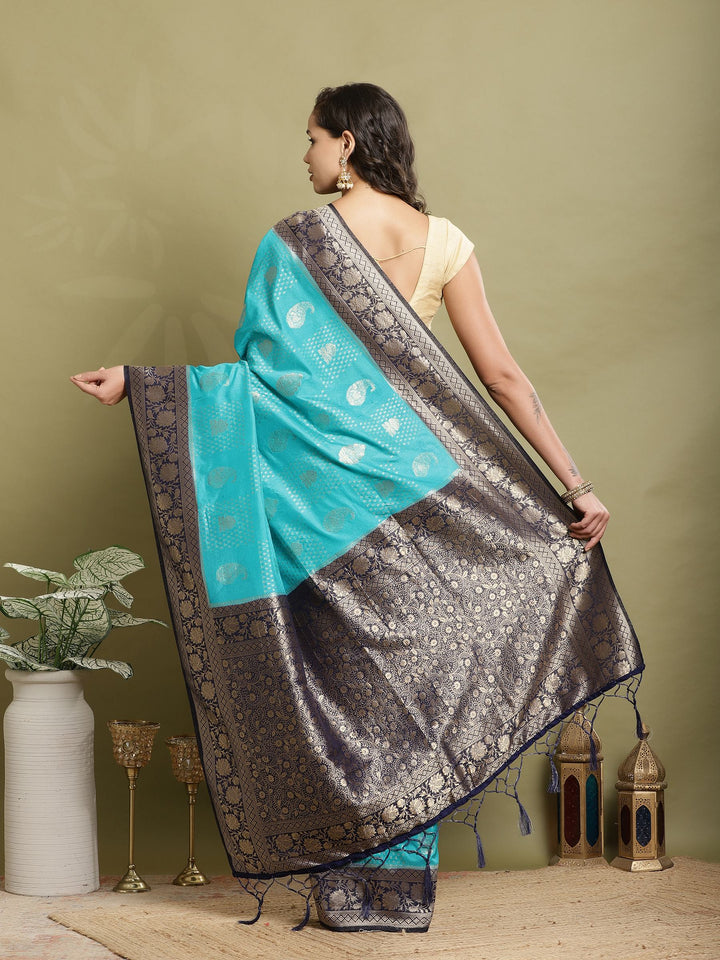 Zari Booti Woven  Crepe Saree